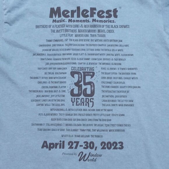 Merlefest 2023 Wilkesboro NC Music Festival Double Sided T-Shirt - Size Small - Picture 2 of 5